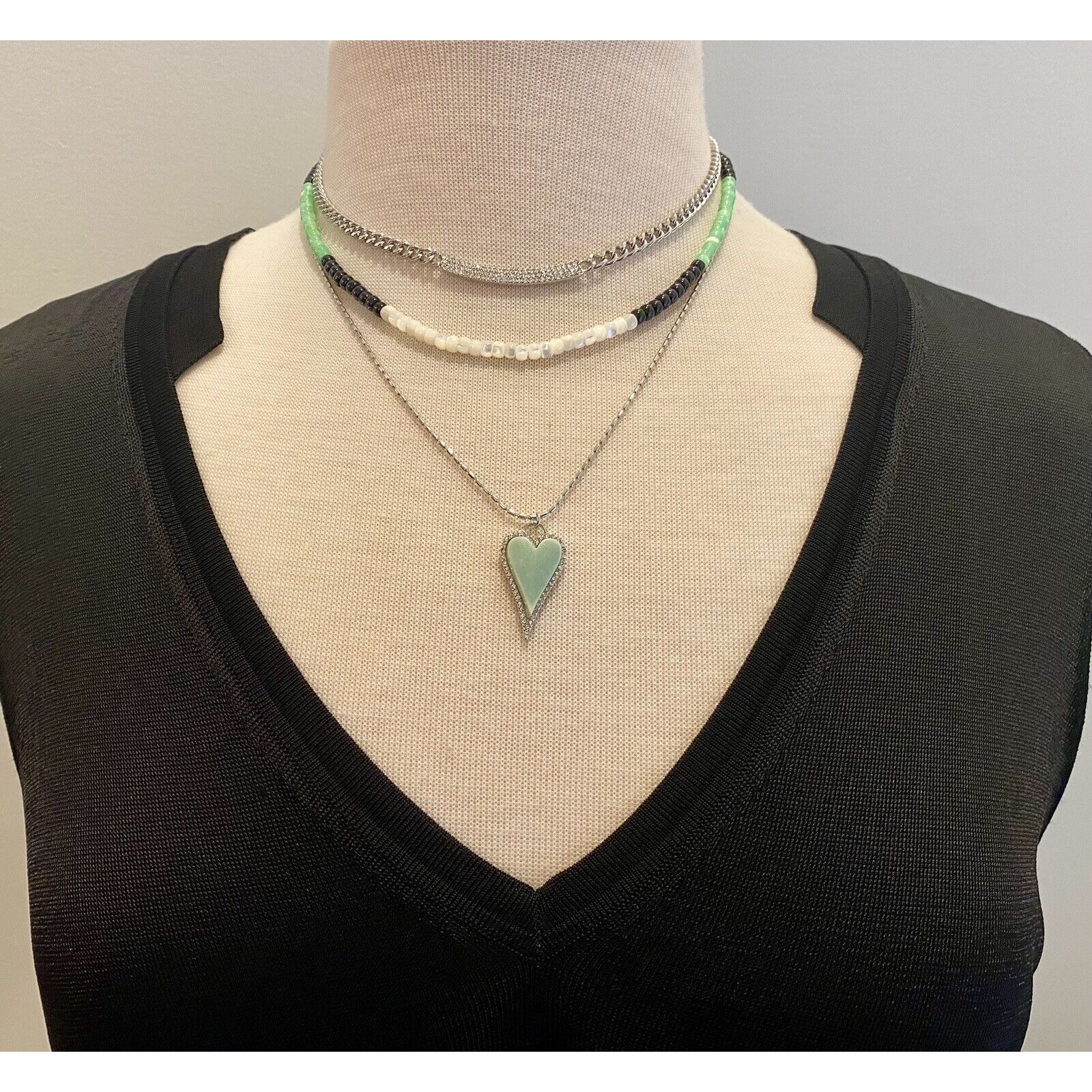Christian Siriano New York Three Layered Statement Necklace Nwt